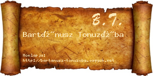 Bartánusz Tonuzóba névjegykártya